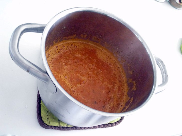 sos pomidorowy - po zmiksowaniu